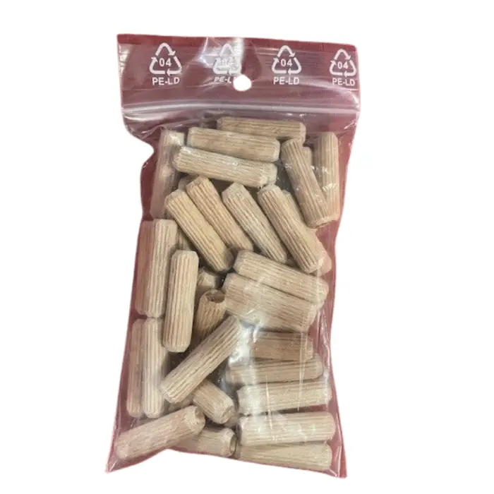 Tourillons hêtre cannelés sachet de 50