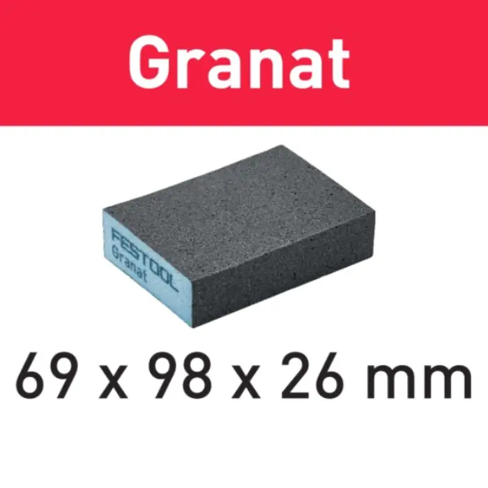 Éponge de ponçage 69×98×26 mm G60 - Granat