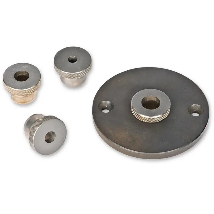 Jeu de 4 filières à tourillons 6, 8, 10 et 12 mm + platine
