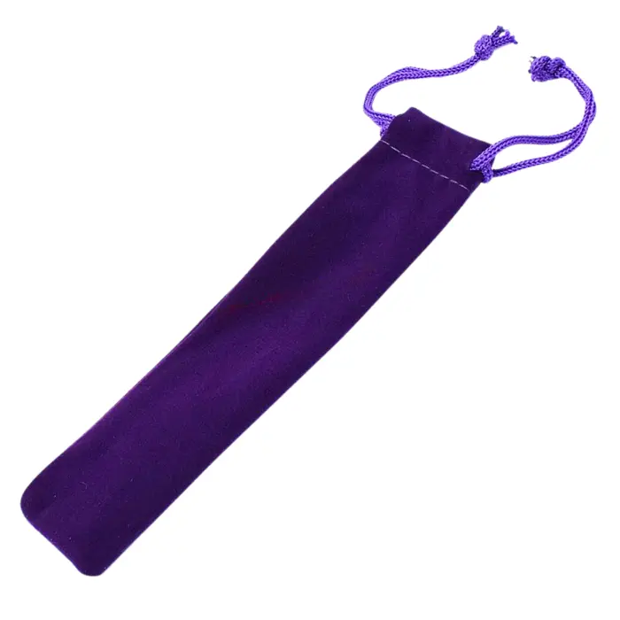 Pochette velours suédine violette à lien coulissant