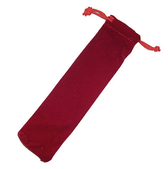 Pochette velours suédine rouge à lien coulissant