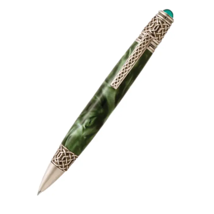 Mécanisme stylo à bille quart de tour Celtique étain antique - Xéna